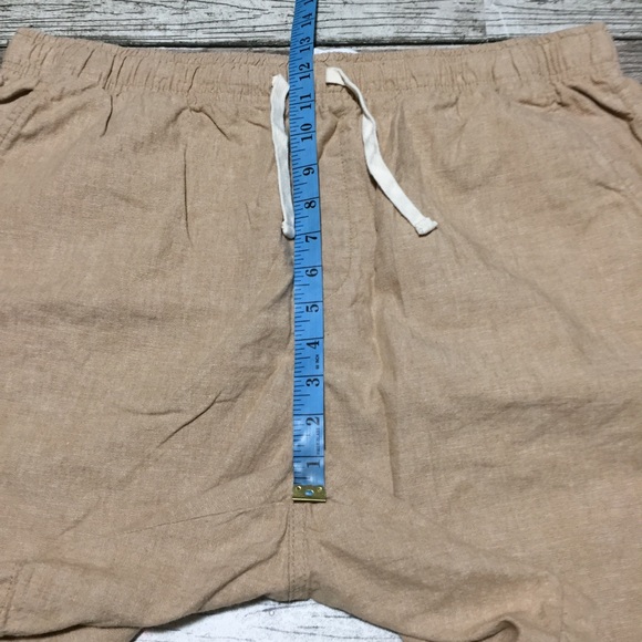 Old Navy Jogger Linen Blend Shorts Men’s L Beige Drawstring Casual (Inseam 7) - Picture 4 of 9